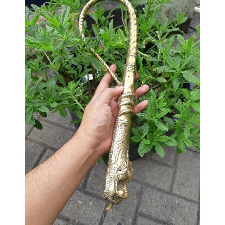 TODAY SALE CAMBUK PECUT CEMETI GAGANG KEPALA ULAR NAGA KUNINGAN SARI HALUS ASLI