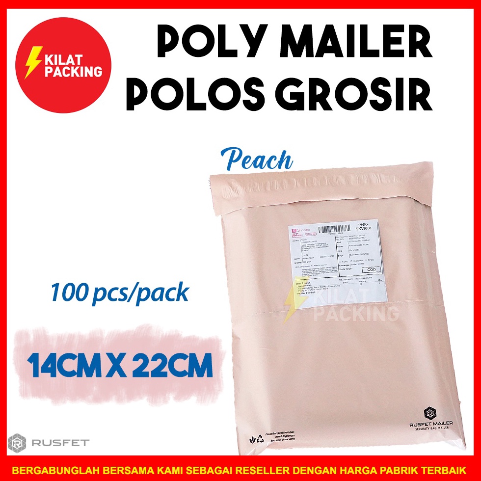 

Harga murah POLYMAILER PEACH POLOS 14CM X 22CM / AMPLOP PLASTIK PACKING RUSFET PREMIUM TERMURAH - PACK 72