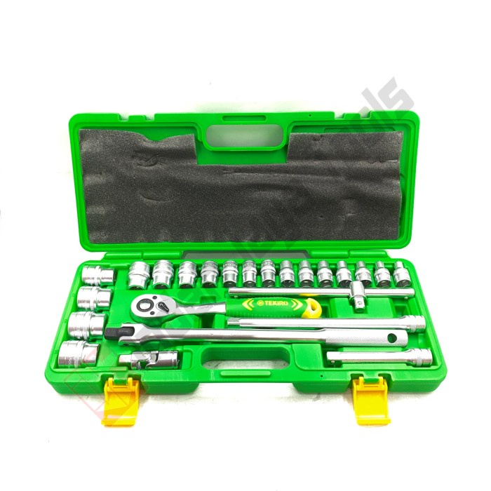 {GreenShop} TEKIRO Kunci Sok Set 24 Pcs 8 - 32 mm - Socket Sock Box Plastik - 12 PT SEGI 12 Diskon