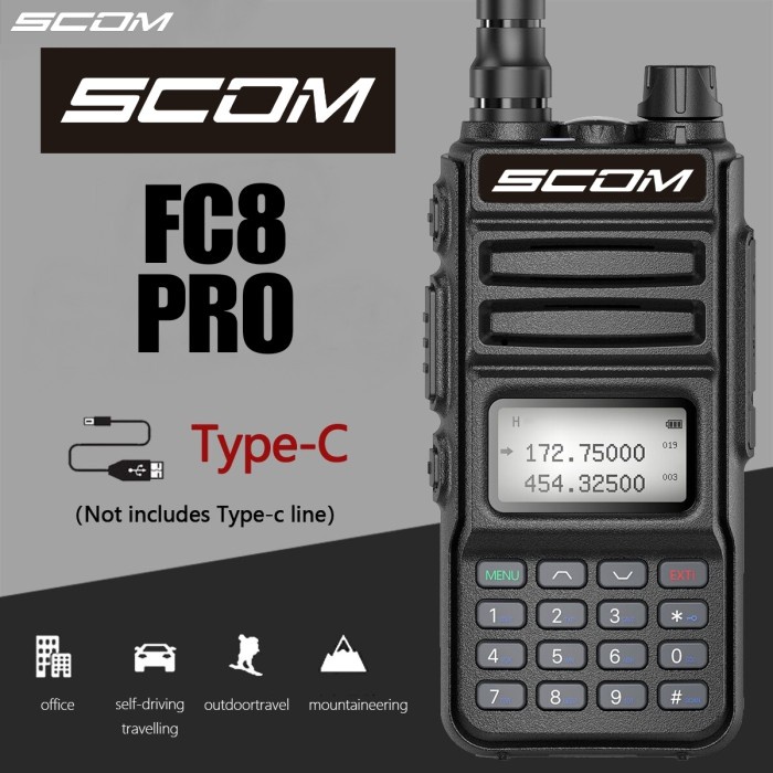 HT SCOM FC8 PRO HT DUAL BAND JAMAN NOW SUPPORT USB C CHARGING
