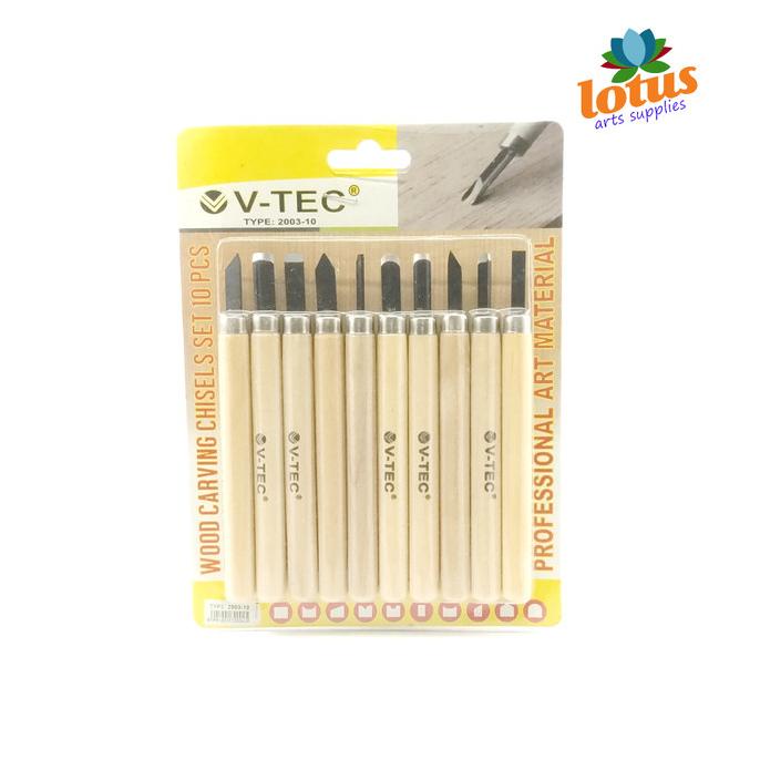 

V-Tec Alat Pahat Kayu / Wood Carving Tool / Pisau Ukir Set 10