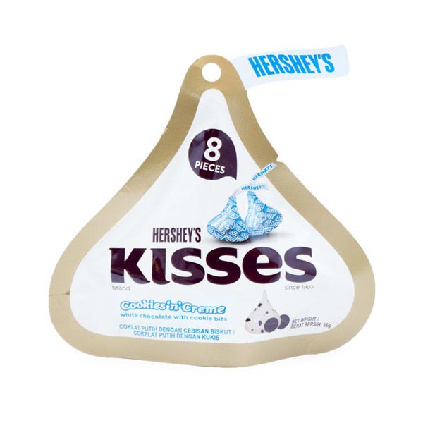 

HERSHEYS KISSES COOKIES N CREME 36 GR - COKELAT