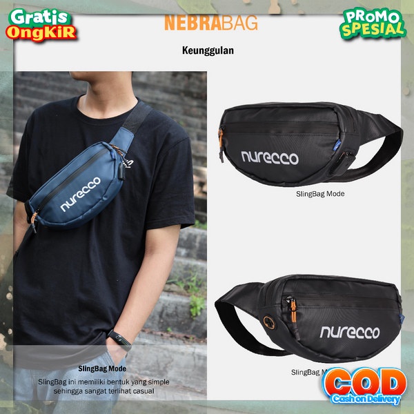 Selempang Bags Casual Laki2 Kerja Tas Slot Banyak Slingbag Waterproff Bahan Premium Tas Pinggang Dew
