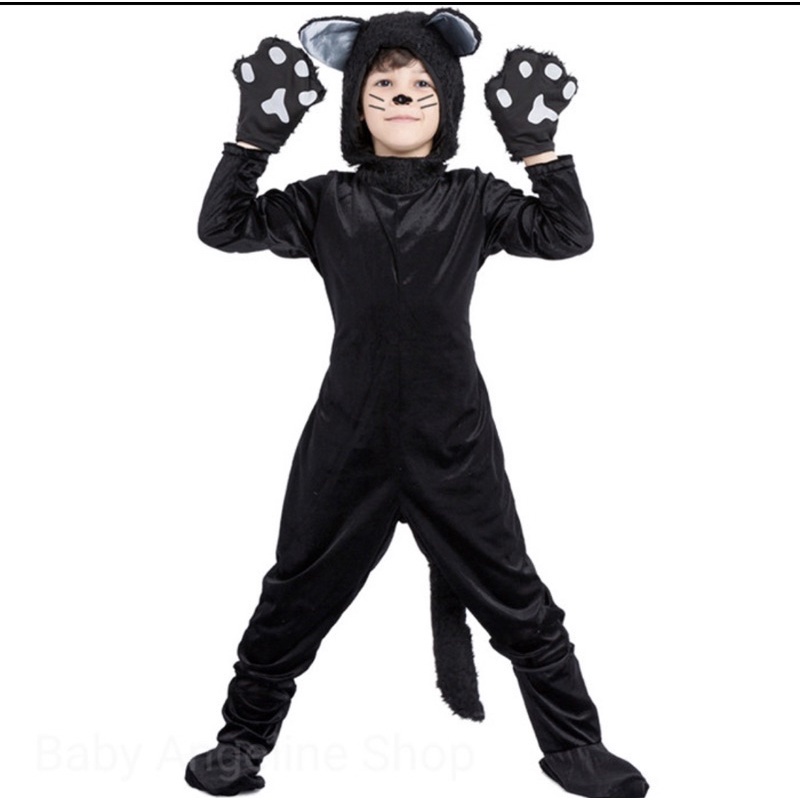 Black Cat Costume Cosplay Toddler Boy Kostum Anak Kucing Hitam Baju Kostum Kucing Anak Laki Laki