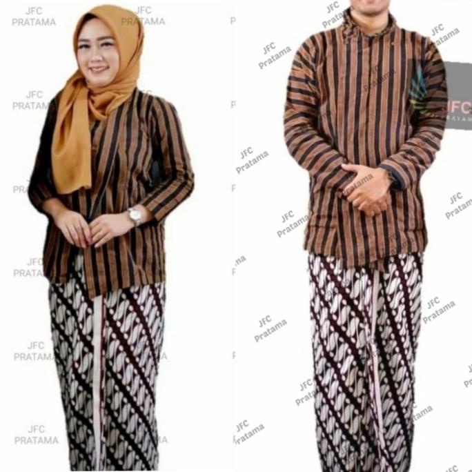 Kemeja Couple Surjan | Lurik + Kain Jarik Pria Wanita | Kebaya
