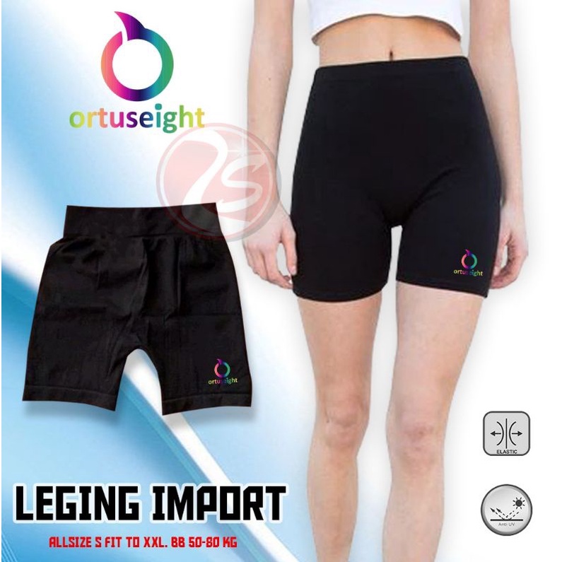 Celana ketat import leging slimfit celana dalam olahraga wanita celana stretch logo rainbow shorts pants running bikers aerobic fitness gim logo reflective