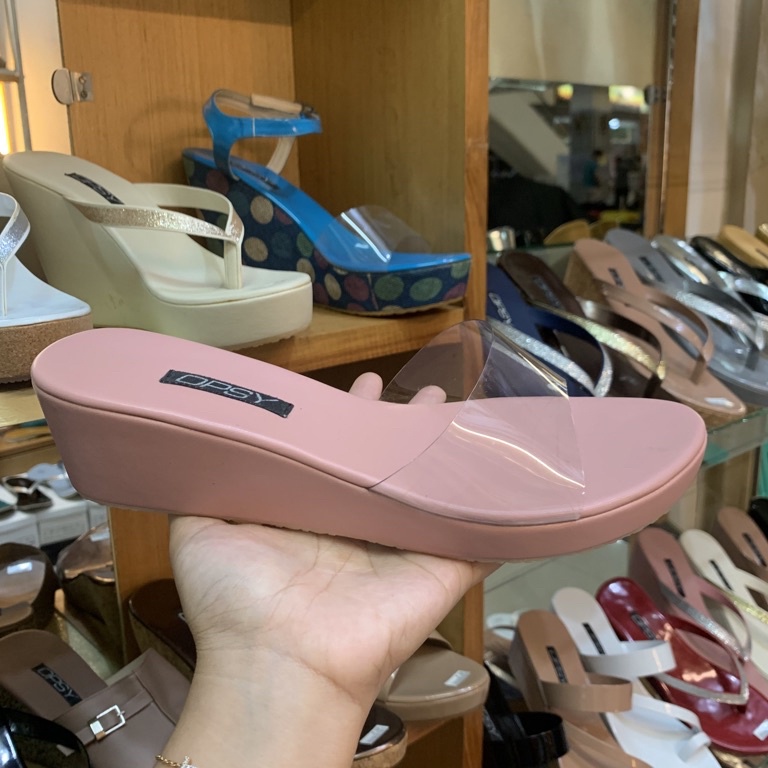 sandal mika|sandal wedges|sandal opsy original dailyhomewear|sandal hak|sandal selop tinggi|sandal o