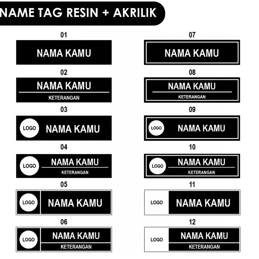 

[PRODUK T7PIF99] Name Tag /Nama Dada/Papan Nama-Custom Satuan-Proses Cepat - Akrilik Kotak, Penjepit Peniti 8435