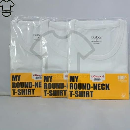 Kaos oblong Pria DURBAN O-NECK PUTIH 14110