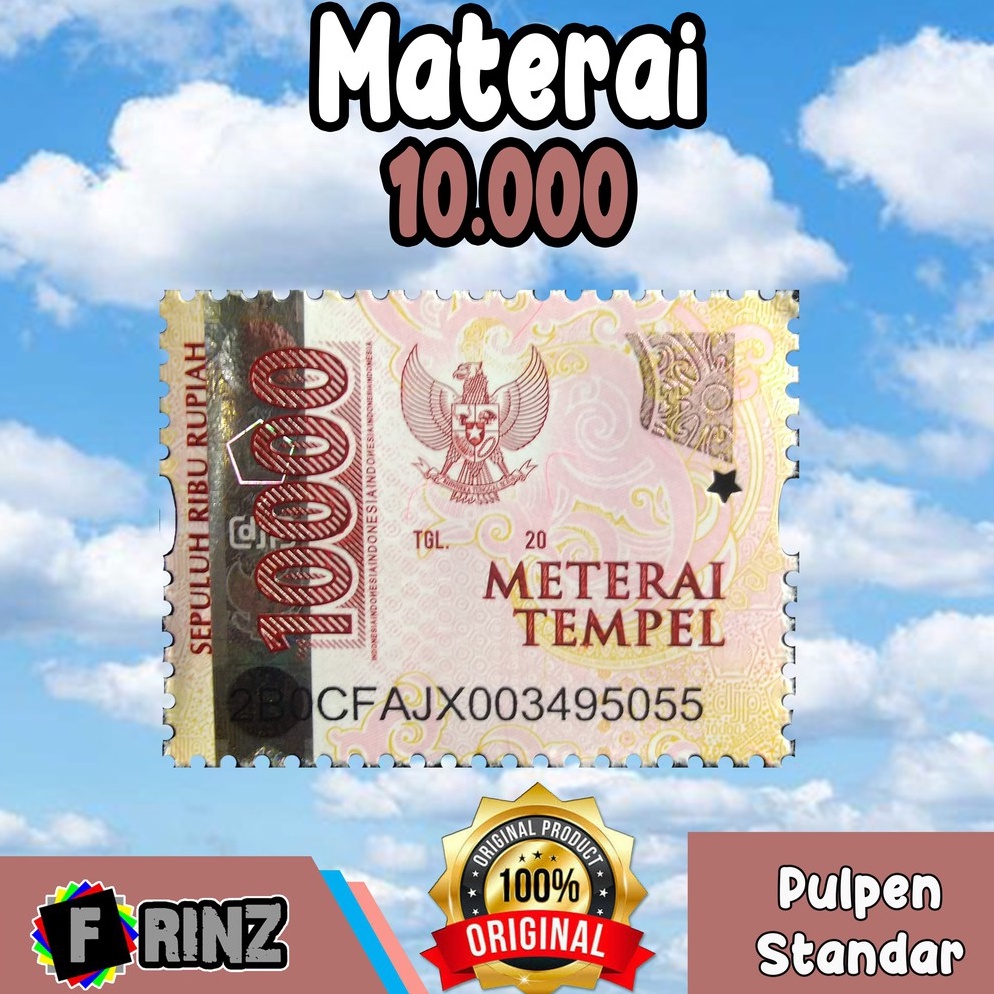 Termurah ATK ~ Materai Rp.10.000 Asli / Materei 10000