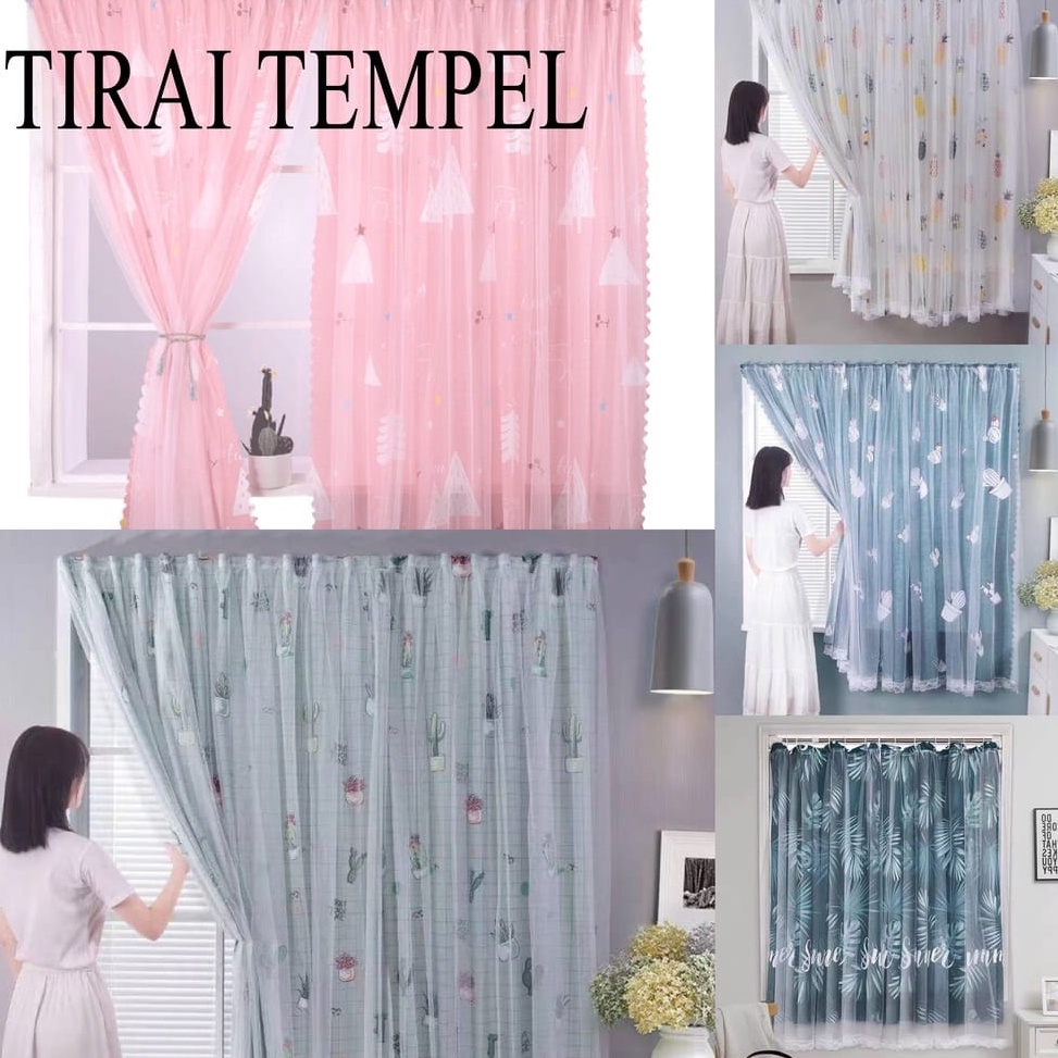 ✧ Tirai Hordeng Jendela Gorden Magic Tanpa Paku Pemasangan Gampang Velcro Kualitas Baik ⇊
