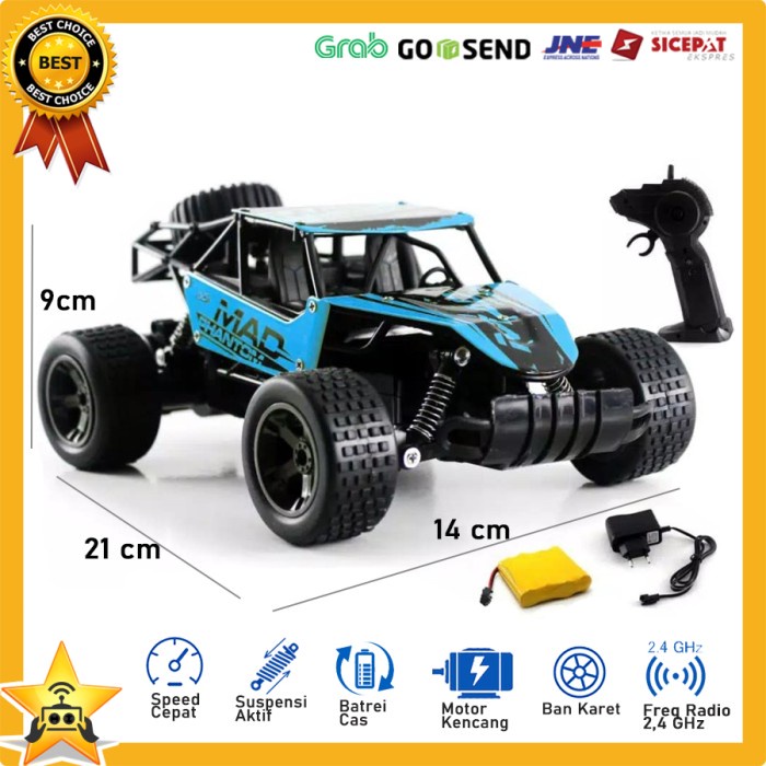 Mobil RC Offroad Alloy Metal Body Racing Turbo High Speed
