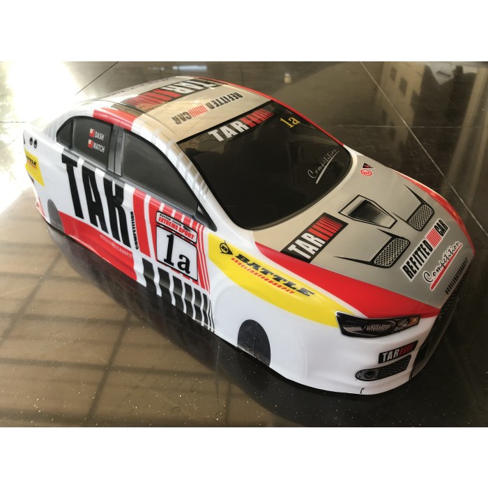 Body rc rally 1:10 lexan model lancer evo lebar 190-195mm