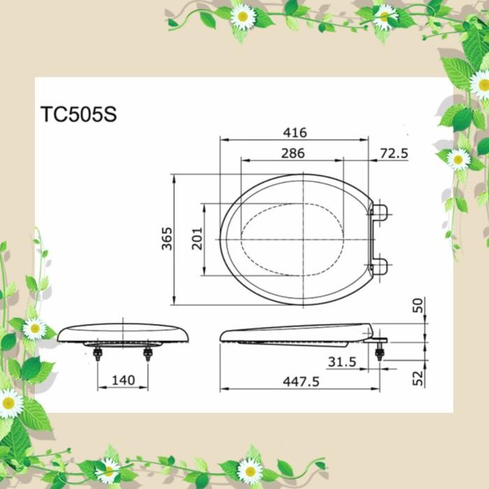 Tutup Closet Toto Soft Closing Tc505S / Tc 505 S / Tc505 S / Tc 505S