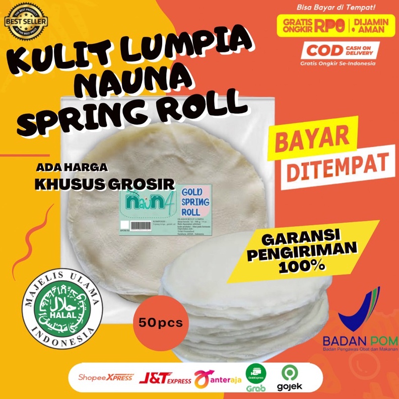 

LXDQ5352 Kulit Lumpia Semarang Nauna Spring Roll 20 cm 50 lembar Murah Produsen
