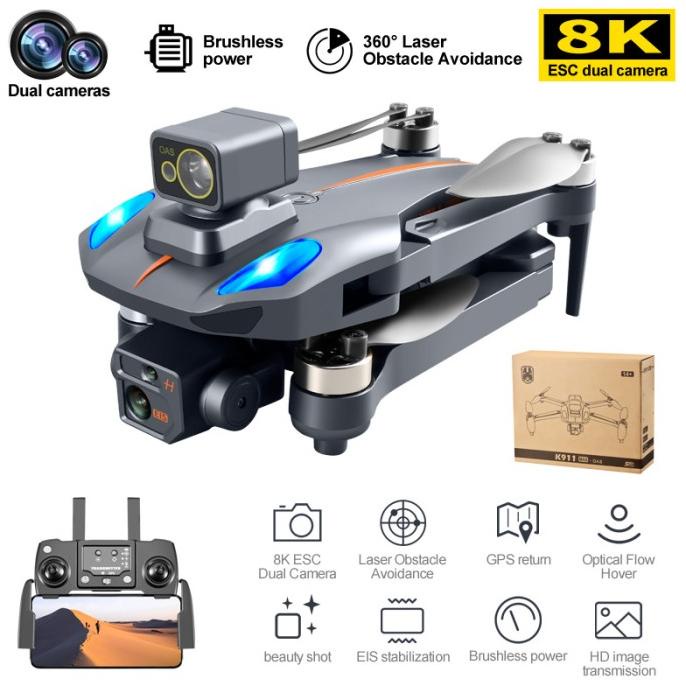 drone GPS brushless K911 max camera wifi FPV 8K sensor anti tabrak 1km