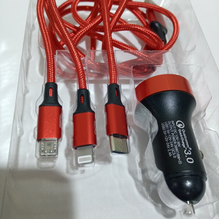 Charger Hp Mobil Runhang 3 in 1 (Quick Charge 3.0+2,4A) 5,4 Ampere terbaik