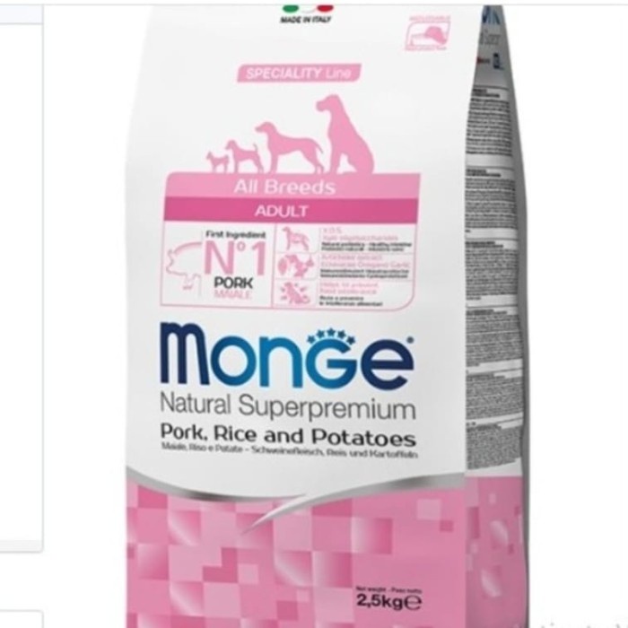 FLASH SALE MONGE ADULT PORK 2.5KG SPECIALTY LINE SUPERPREMIUM DOG FOOD TERBARU