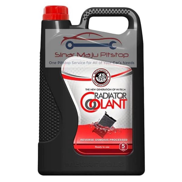 New Stock Megacools Radiator Coolant 5 Liter - Cairan Warna Merah Pendingin Radiator - Air Radiator 