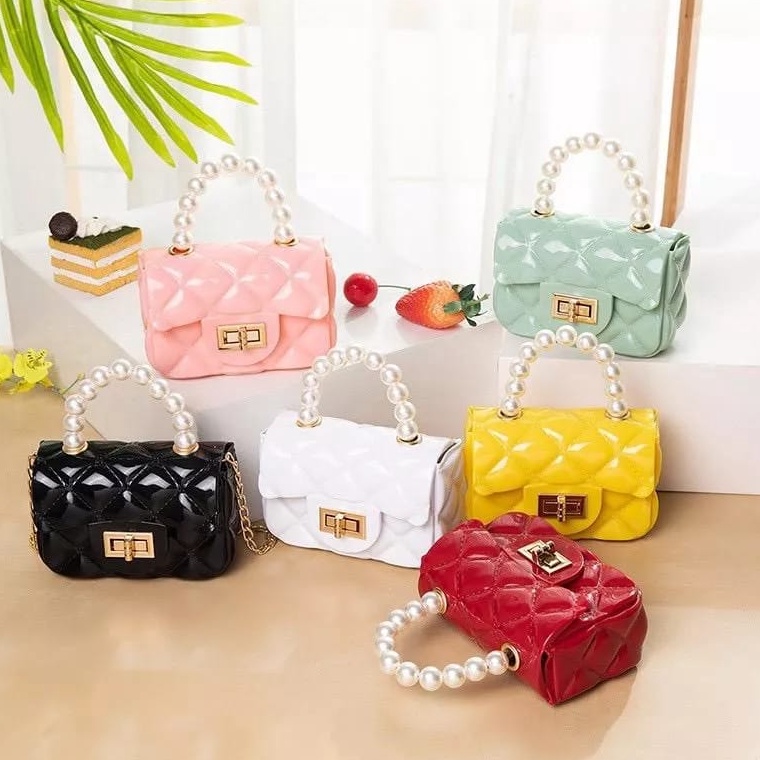 (SZZ ✯➛] Tas Selempang Jelly Mutiara / Tas Selempang Anak Mini Jelly Bag Sling Bag Hand Bag - murahh