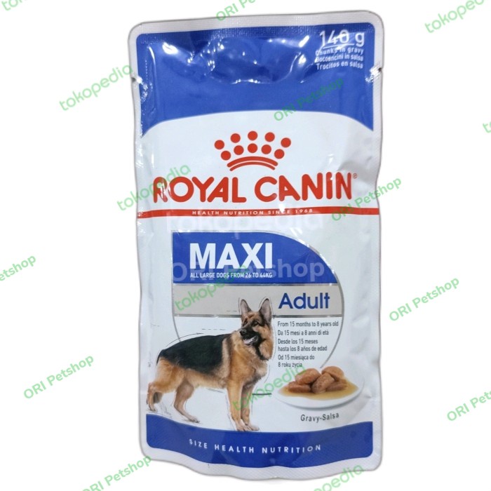 MUST HAVE (12PCS)ROYAL CANIN MAXI ADULT POUCH 140GR- MAKANAN ANJING WET DOG FOOD TERBARU