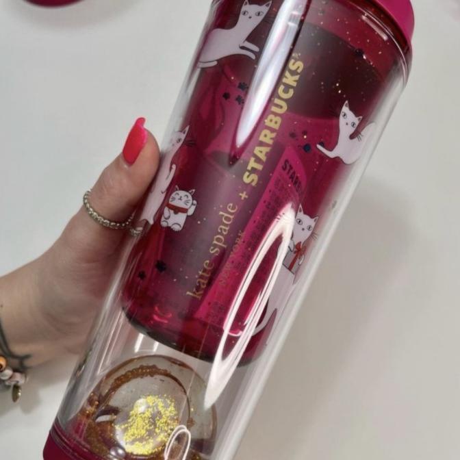 TUMBLER STARBUCKS KATE SPADE MERAH WATTERGLOBE JABALSTORE23