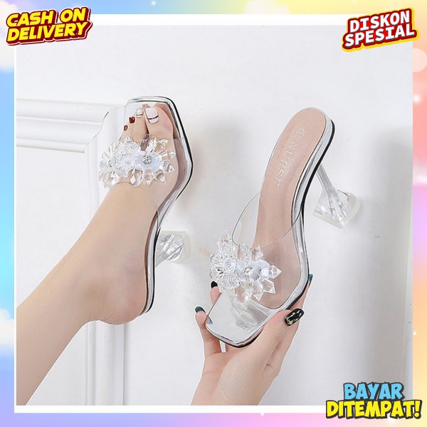 Sandal Haihils Kaca Hak Tinggi Sendal Hils Wanita Haihil Murah Hills Import Hels Kekinian Hells Terb