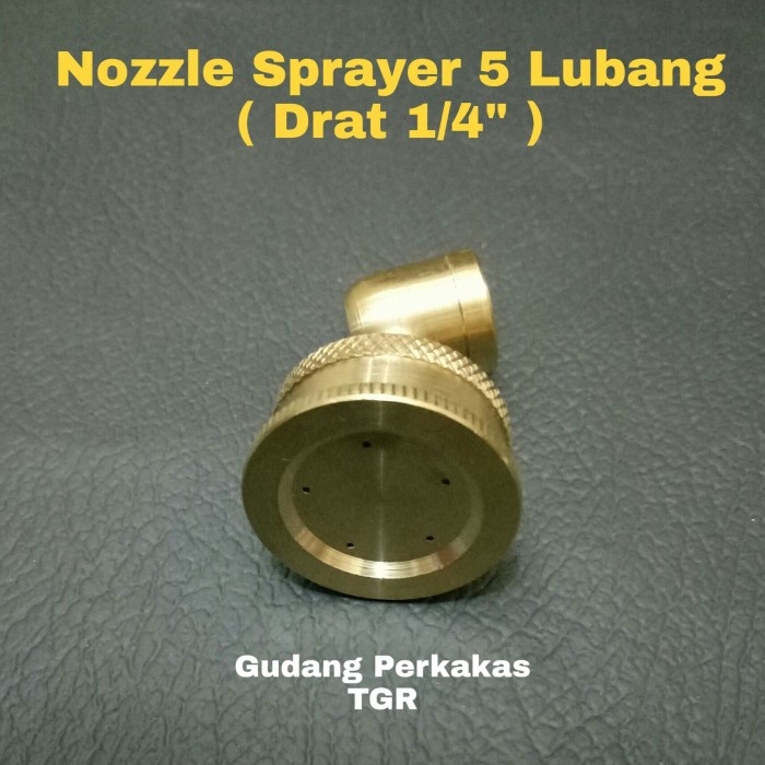 Nozzle 5 Titik Drat 1/4 / Nozzle Sprayer 5 Lubang / Nosel Kabut Embun Berkualitas