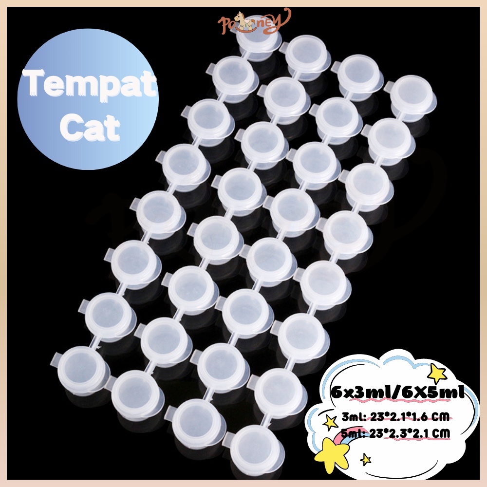 

Poney Pot cat plastik renteng 6x3ml/6X5ml Paint by number cup plastik Wadah tabung tempat cat akrilik acrylic