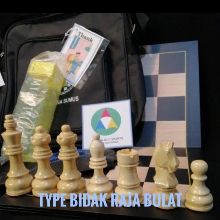 Papan Catur Standar Percasi Buah Catur Kayu