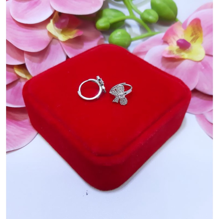 Anting Jepit Dewasa Anting Perak S925 Anting Pita Lapusan Emas Putih