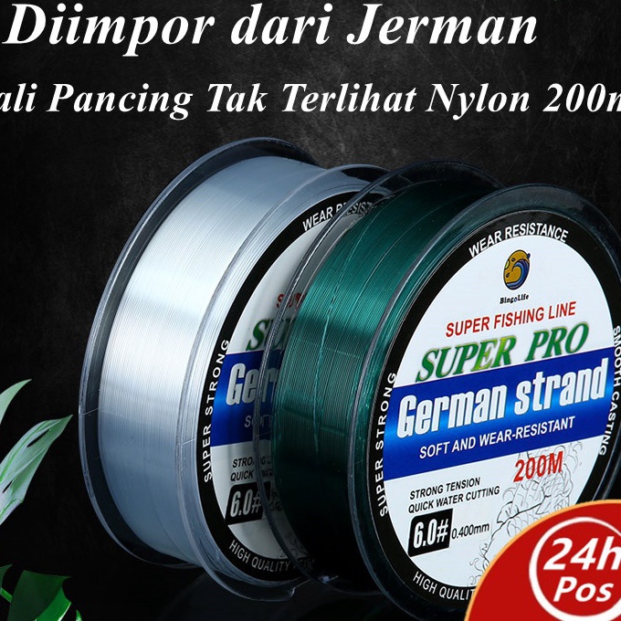 [L.U♥F✓] Bingolife Germany Fishing Line 200M Nilon Senar Set Peralatan Pancing Invisible Bahan Tahan