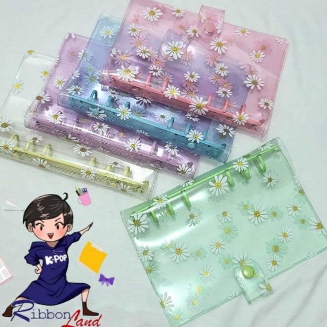 

[RHご.6☎> A5 A6 Binder Daisy Cover Ring Warna Big Print Daisytreending..