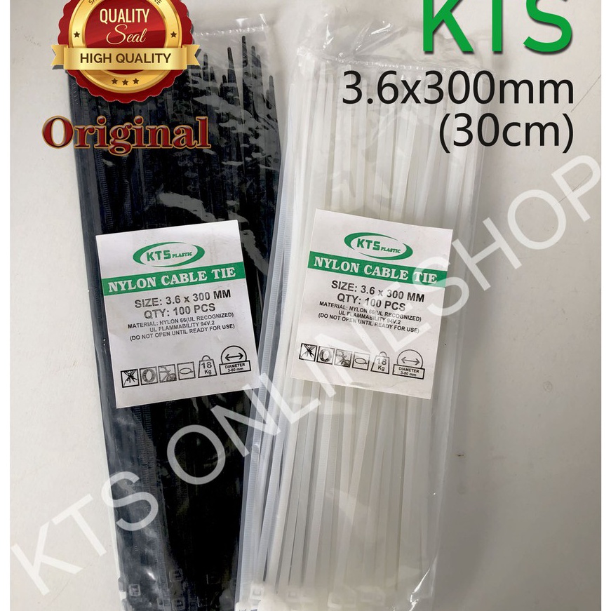 

(◆A✯M-S> Kabel ties 3.6x300mm Warna PUTIH/HITAM 1PACK Isi 100PCStop.prooduk!