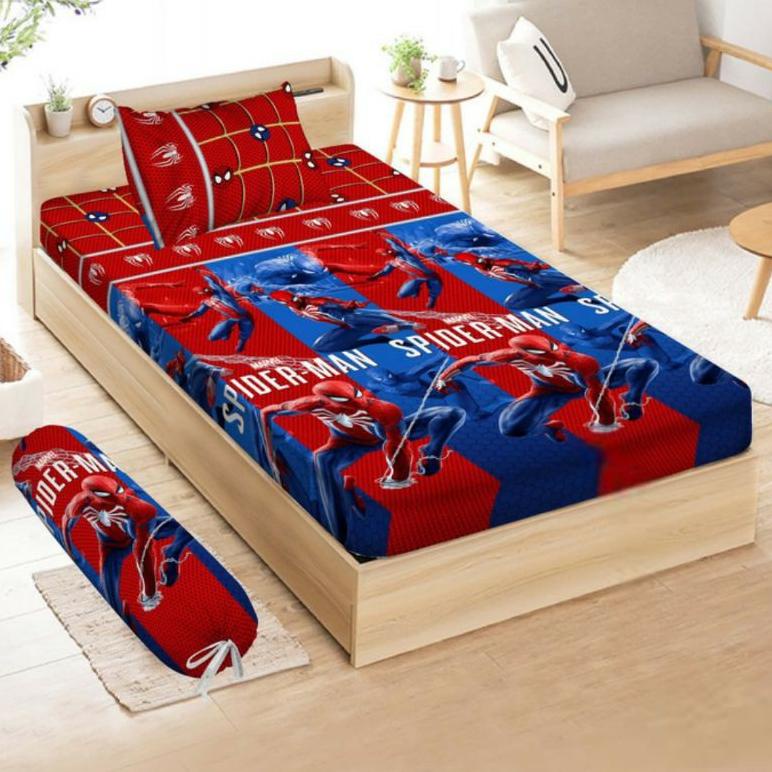SPREI SINGLE SPIDERMAN UK 120X200 KASUR NO 3 / SPREI SPIDERMAN SPREI MOTIF ANAK COWOK SPREI KARAKTER
