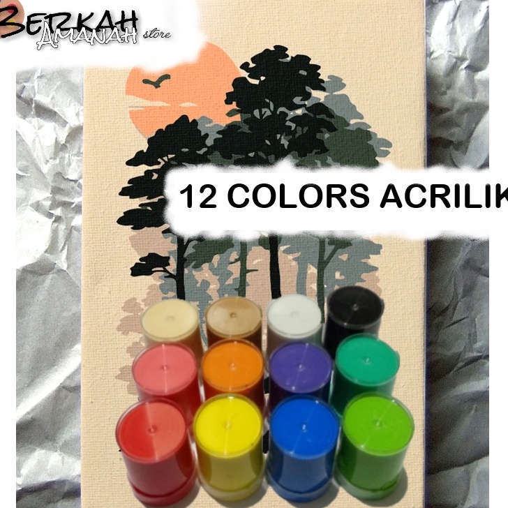 

(C-✯4㊖O) cat lukis acrylik 1set 12warna -banyak diminati.!!