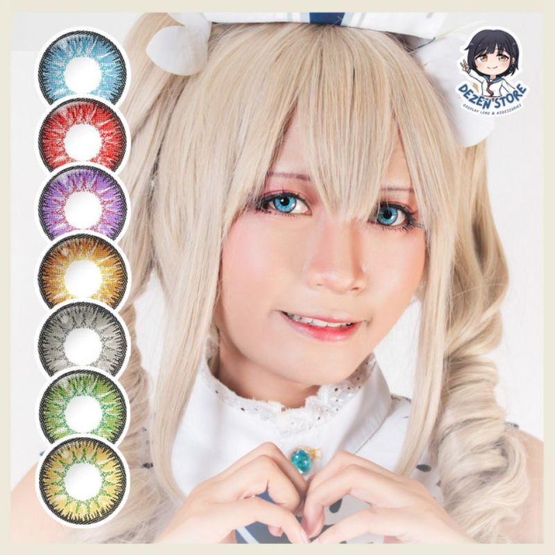 Softlens warna / kontak lensa 3 tone Series cosplay softlens merah biru kuning hijau abu ungu