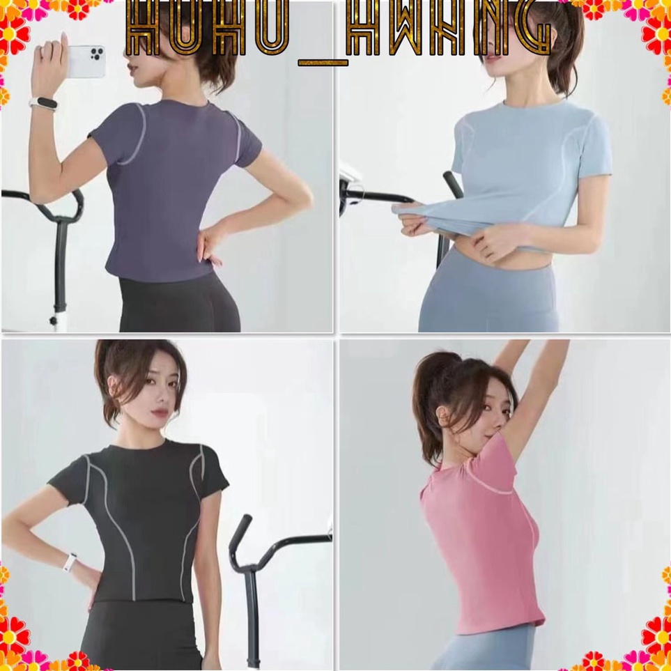 ➽PUW HOHO_HWANG (S-303) Kaos Sport Wanita/ Baju Olahraga/ Baju Senam Gym Yoga Wanita ✾ ☆
