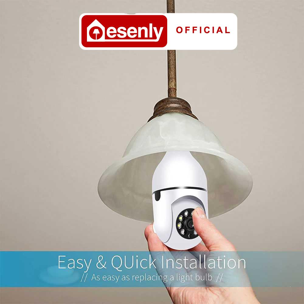 ESENLY  CCTV WiFi IP Camera IR Motion Sensor E27 2MP