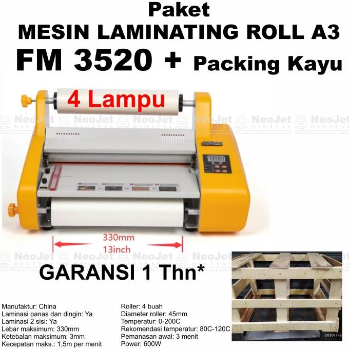 

Mesin Laminating Roll A3 Fm 3520 Laminasi Fm3520 Laminator 4 Lampu