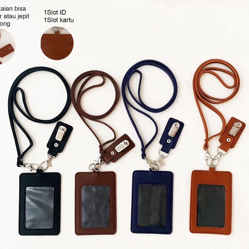 

[BFY »㊖) Lanyard ID Card Holder Kulit Termasuk Tali Dan Penjepit Name Tag Kulit Flashee Custom Nama Logo Perusahaan - kekiniaan.