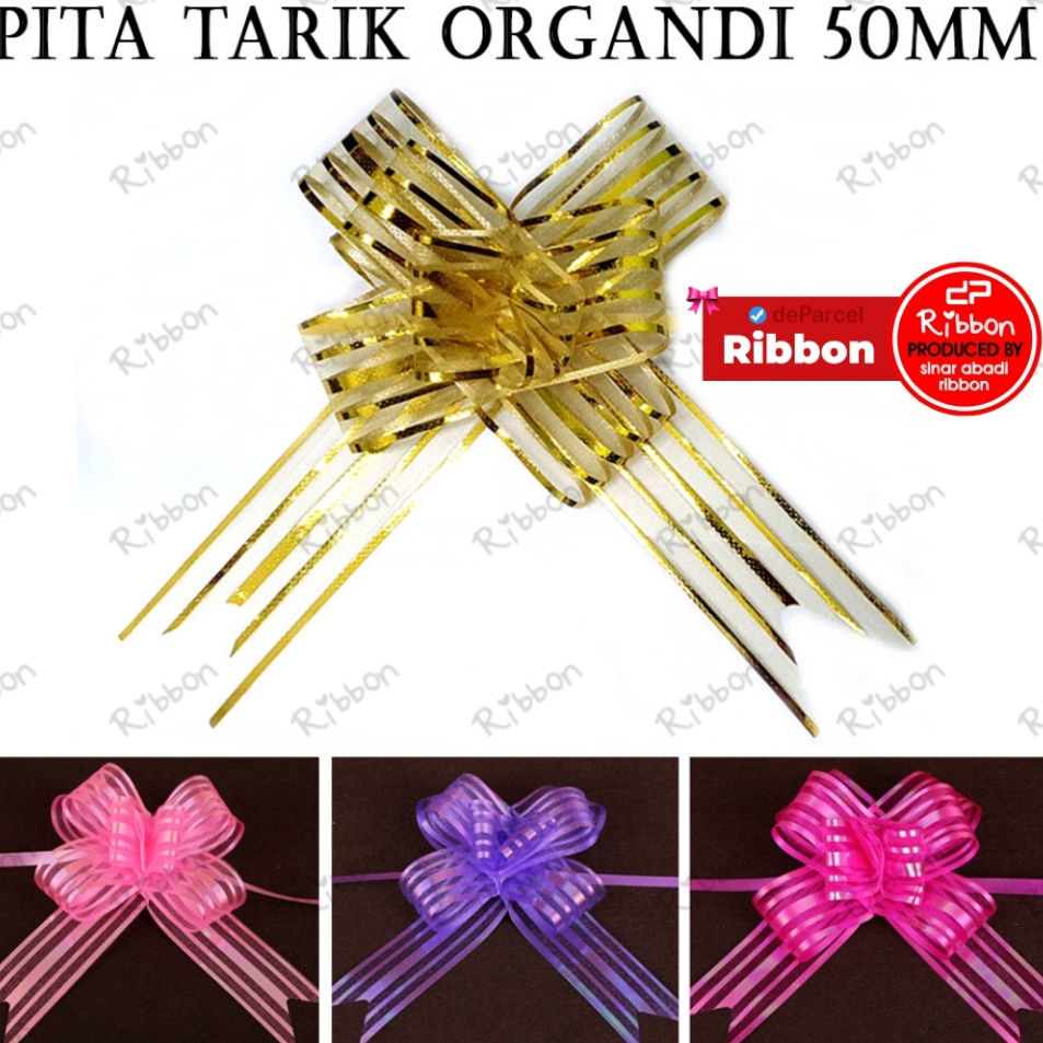 

➷Model Terkini➤ Pita Tarik Organdi 50mm isi 10pcs Serut Besar - Kain Kaca Metalik Organza B65