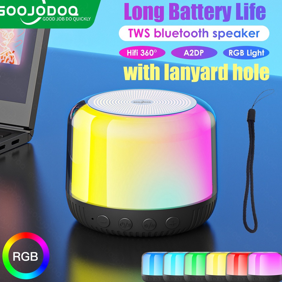 ➯ GOOJODOQ Speaker Bluetooth Portable Speaker Stereo Mini led HiFi Wireless Speaker ✼ ➩