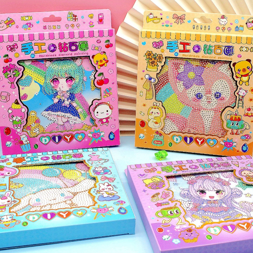 

(ZC.☎U➲] STIKER DIY STICKER FRAME DIAMOND PAINTING BINGKAI LUKISAN MAINAN ANAK ANIME GIRL SERIES SANRIO + BINGKAI 17CMX17CM/ kekinian.!