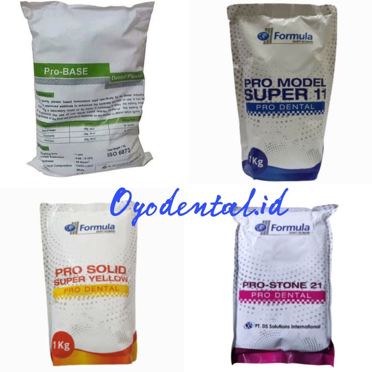 ➳ Dental Gips Plaster Probase Putih / Gips Stone Biru Kuning Pink ➦Ready