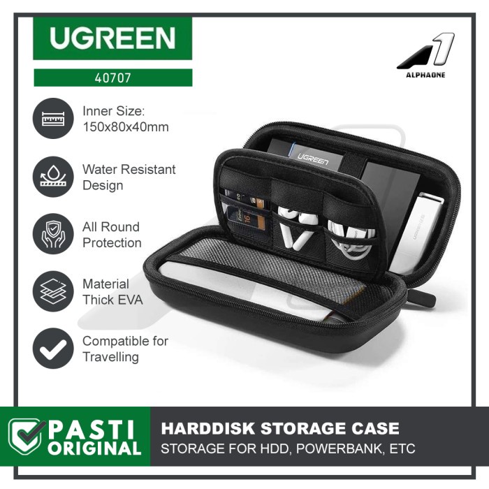 Terlaris Ugreen Hardisk Pouch Case Storage Travel Sarung Hdd Hard Case 40707
