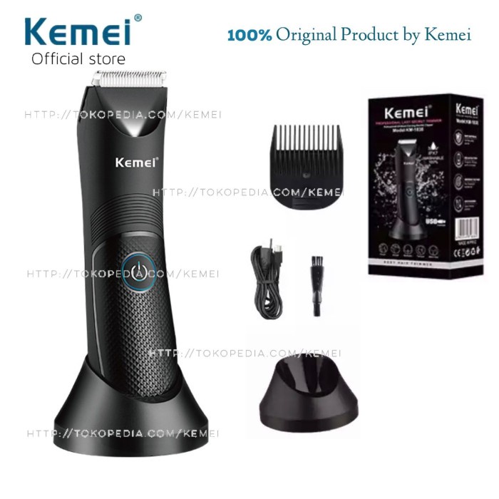 Alat Cukur Rambut Multifungsi Body Hair Clipper Washable Kemei KM 1838