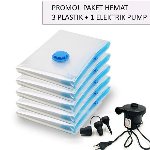 Plastik Vacum Baju Vaccum Vakum Bag Travel Packing Pakaian Traveling