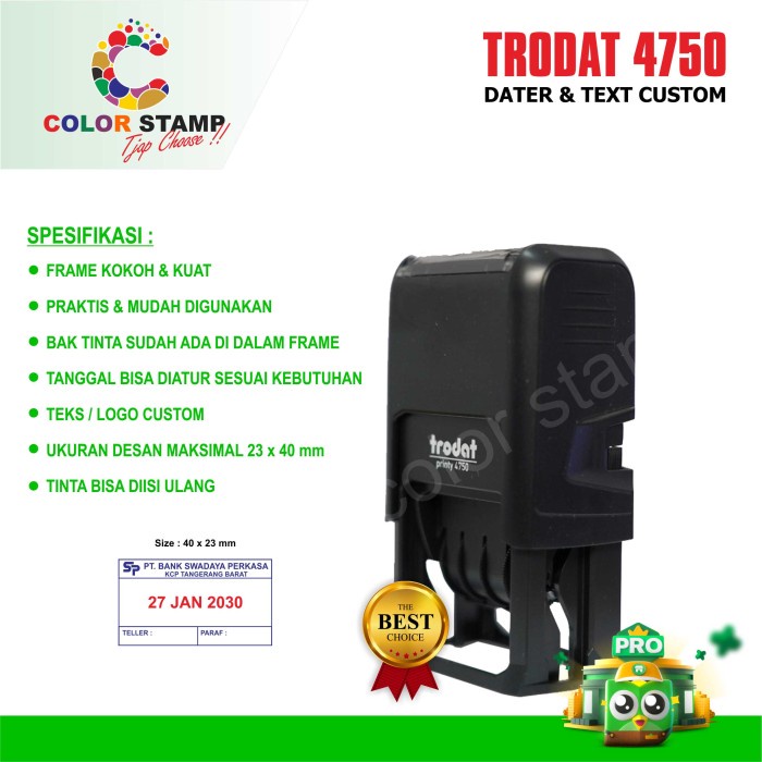 

Bestseller Stempel Teks & Tanggal Custom Trodat