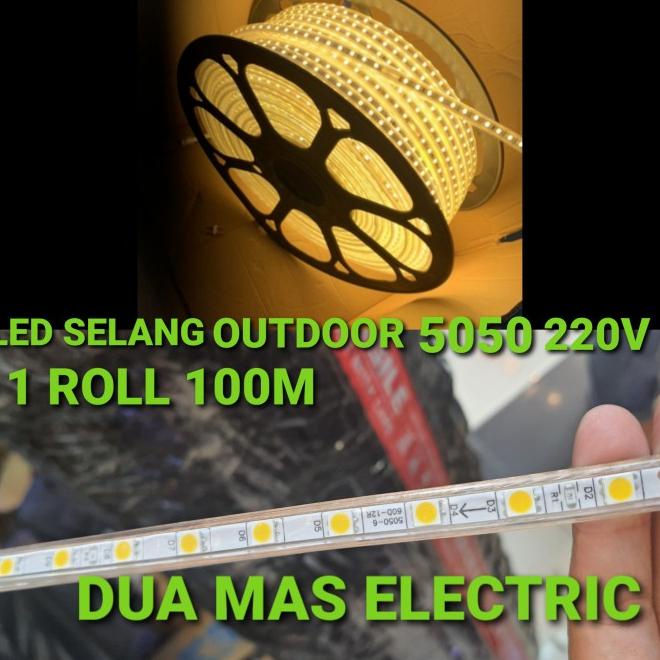 Lampu Selang Led Strip Plafon Pohon 5050 Mata Besar Satu Roll 220 Volt